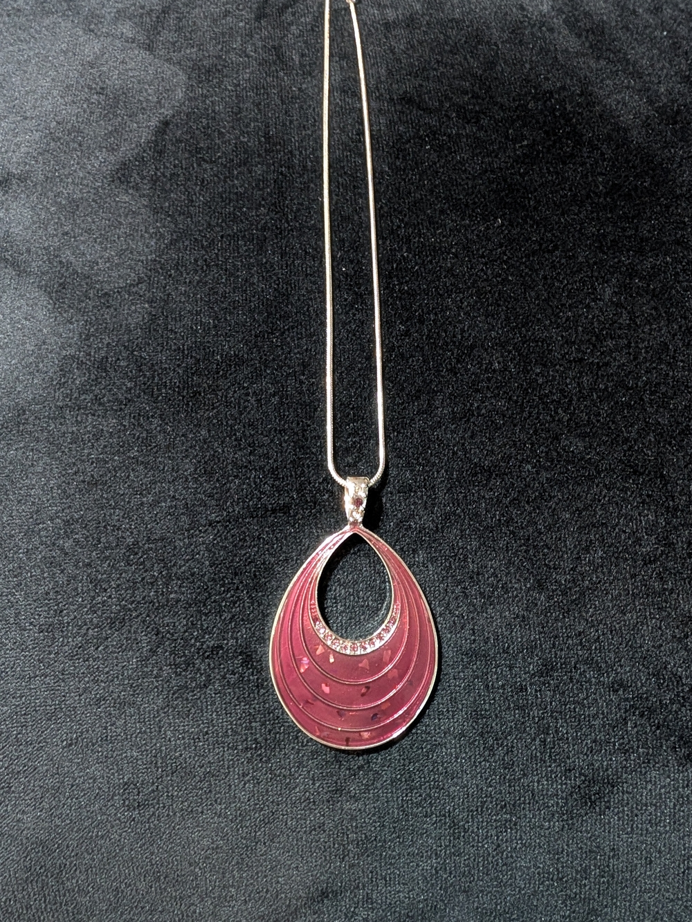 Christopher & Banks Pink Layered Teardrop Pendant Necklace
